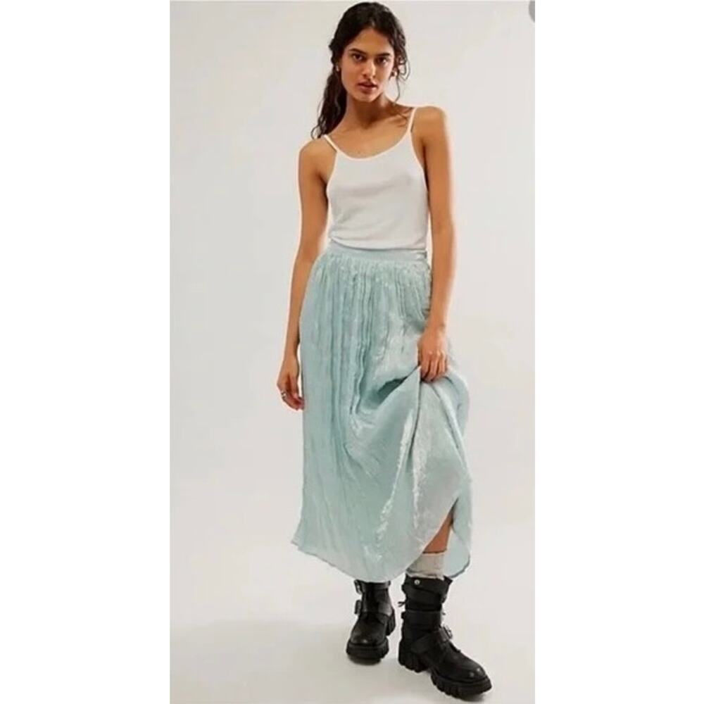 FREE PEOPLE VERA CITY SKIRT IN SEAGLASS- NWT- Sz:8‎ Ret$148 **RARE FIND**